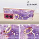 For Motorola Edge 50 Fusion Electroplating Marble IMD TPU Phone Case with Ring Holder(Purple 002) - 3