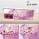 For Motorola Edge 50 Fusion Electroplating Marble IMD TPU Phone Case with Ring Holder(Purple 001) - 3