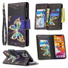 For iPhone 11 Colored Drawing Pattern Zipper Horizontal Flip Leather Case with Holder & Card Slots & Wallet(Butterfly) - 1