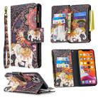 For iPhone 11 Pro Max Colored Drawing Pattern Zipper Horizontal Flip Leather Case with Holder & Card Slots & Wallet(Flowers and Elephants) - 1