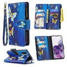 For Samsung Galaxy S20 Colored Drawing Pattern Zipper Horizontal Flip Leather Case with Holder & Card Slots & Wallet(Golden Butterfly) - 1