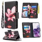 For Samsung Galaxy S20 Colored Drawing Pattern Zipper Horizontal Flip Leather Case with Holder & Card Slots & Wallet(Lotus) - 1