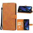 For OPPO K11x Leather Phone Case(Brown) - 1