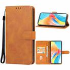 For OPPO A58 4G Leather Phone Case(Brown) - 1