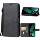 For OPPO K11 Leather Phone Case(Black) - 1