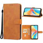 For OPPO A18 Leather Phone Case(Brown) - 1