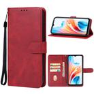 For OPPO A2m Leather Phone Case(Red) - 1