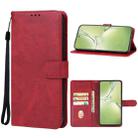 For OPPO K12x China Leather Phone Case(Red) - 1