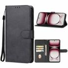 For OPPO Reno12 Leather Phone Case(Black) - 1