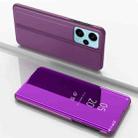 For Xiaomi Poco F5 Plated Mirror Kickstand Flip Leather Phone Case(Purple) - 1