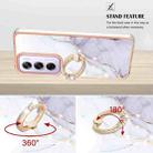 For OPPO Reno12 Pro Global Electroplating Marble IMD TPU Phone Case with Ring Holder(White 006) - 3