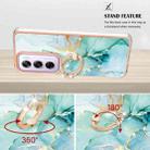 For OPPO Reno12 Pro Global Electroplating Marble IMD TPU Phone Case with Ring Holder(Green 003) - 3
