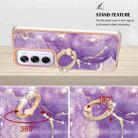 For OPPO Reno12 Pro Global Electroplating Marble IMD TPU Phone Case with Ring Holder(Purple 002) - 3