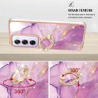 For OPPO Reno12 Pro Global Electroplating Marble IMD TPU Phone Case with Ring Holder(Purple 001) - 3