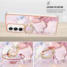 For OPPO Reno12 Global Electroplating Marble IMD TPU Phone Case with Ring Holder(Rose Gold 005) - 3