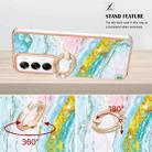 For OPPO Reno12 Global Electroplating Marble IMD TPU Phone Case with Ring Holder(Green 004) - 3