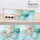 For OPPO Reno12 Global Electroplating Marble IMD TPU Phone Case with Ring Holder(Green 003) - 3