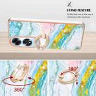 For OPPO A60 Electroplating Marble IMD TPU Phone Case with Ring Holder(Green 004) - 3