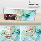 For OPPO Reno11 F 5G Global Electroplating Marble IMD TPU Phone Case with Ring Holder(Green 003) - 3