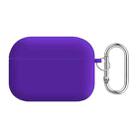 For AirPods Pro 2 PC Lining Silicone Bluetooth Earphone Protective Case(Dark Purple) - 1