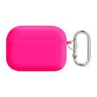 For AirPods Pro 2 PC Lining Silicone Bluetooth Earphone Protective Case(Fluorescent Rose) - 1