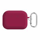 For AirPods Pro PC Lining Silicone Bluetooth Earphone Protective Case(Rose Red) - 1