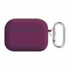 For AirPods Pro PC Lining Silicone Bluetooth Earphone Protective Case(Rose Purple Red) - 1