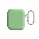 For AirPods 2 / 1 PC Lining Silicone Bluetooth Earphone Protective Case(Mint Green) - 1