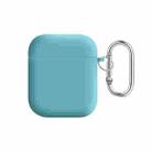 For AirPods 2 / 1 PC Lining Silicone Bluetooth Earphone Protective Case(Ice Blue) - 1