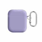 For AirPods 2 / 1 PC Lining Silicone Bluetooth Earphone Protective Case(Light Purple) - 1