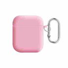For AirPods 2 / 1 PC Lining Silicone Bluetooth Earphone Protective Case(Pink) - 1