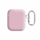 For AirPods 2 / 1 PC Lining Silicone Bluetooth Earphone Protective Case(Sandy Pink) - 1