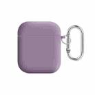 For AirPods 2 / 1 PC Lining Silicone Bluetooth Earphone Protective Case(Blackcurrant) - 1