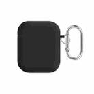 For AirPods 2 / 1 PC Lining Silicone Bluetooth Earphone Protective Case(Black) - 1
