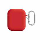 For AirPods 2 / 1 PC Lining Silicone Bluetooth Earphone Protective Case(Red) - 1