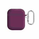 For AirPods 2 / 1 PC Lining Silicone Bluetooth Earphone Protective Case(Rose Purple Red) - 1