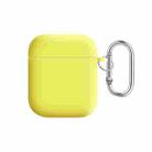 For AirPods 2 / 1 PC Lining Silicone Bluetooth Earphone Protective Case(Shiny Yellow) - 1
