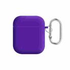 For AirPods 2 / 1 PC Lining Silicone Bluetooth Earphone Protective Case(Dark Purple) - 1