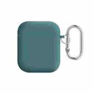 For AirPods 2 / 1 PC Lining Silicone Bluetooth Earphone Protective Case(Pine Needle Green) - 1