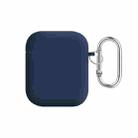 For AirPods 2 / 1 PC Lining Silicone Bluetooth Earphone Protective Case(Midnight Blue) - 1