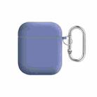 For AirPods 2 / 1 PC Lining Silicone Bluetooth Earphone Protective Case(Lavender Grey) - 1