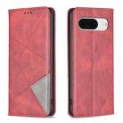 For Google Pixel 8 Rhombus Texture Magnetic Leather Phone Case(Red) - 1