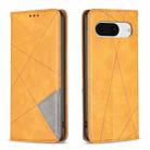 For Google Pixel 8 Rhombus Texture Magnetic Leather Phone Case(Yellow) - 1