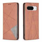 For Google Pixel 8 Rhombus Texture Magnetic Leather Phone Case(Brown) - 1