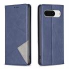 For Google Pixel 8 Rhombus Texture Magnetic Leather Phone Case(Blue) - 1