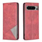 For Google Pixel 8 Pro Rhombus Texture Magnetic Leather Phone Case(Red) - 1