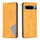 For Google Pixel 8 Pro Rhombus Texture Magnetic Leather Phone Case(Yellow) - 1