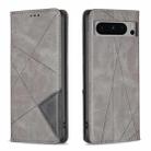 For Google Pixel 8 Pro Rhombus Texture Magnetic Leather Phone Case(Grey) - 1
