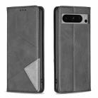 For Google Pixel 8 Pro Rhombus Texture Magnetic Leather Phone Case(Black) - 1