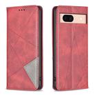 For Google Pixel 8a Rhombus Texture Magnetic Leather Phone Case(Red) - 1